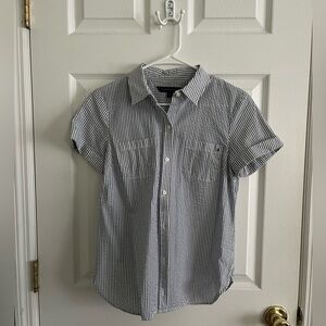 Tommy Hilfiger Button Down Striped Short Sleeve Shirt - Size S/P